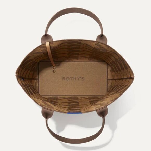 Rothy’s Lightweight Tote Dark Camel Houndstooth Collector’s Edition - Picture 4 of 8